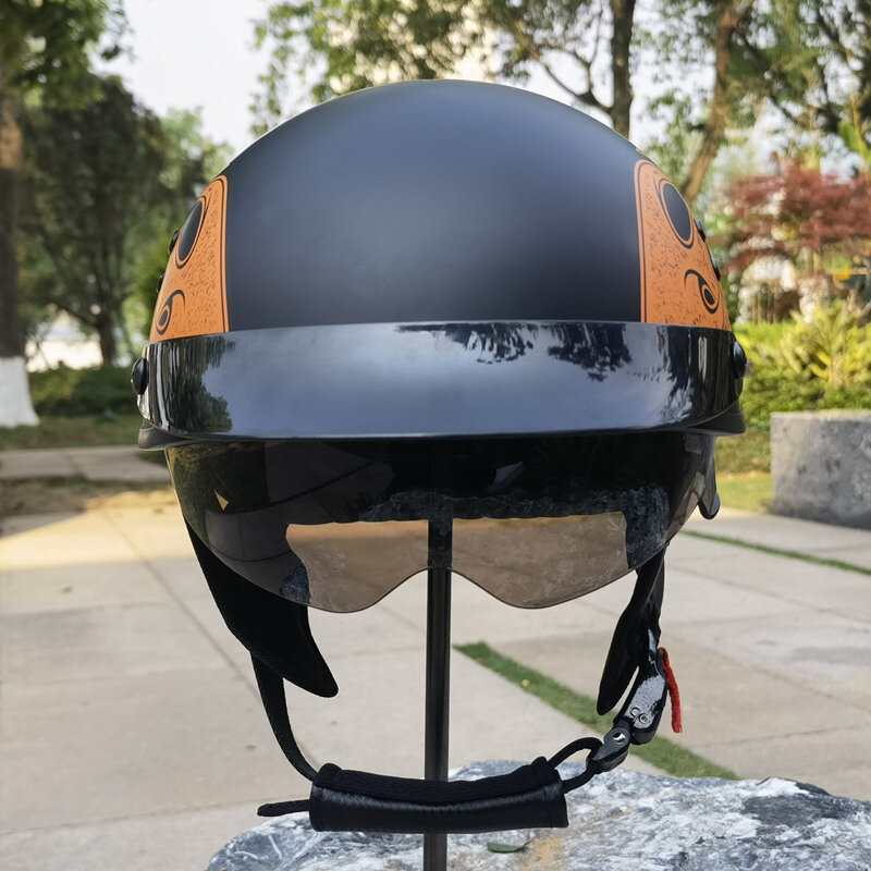 Motorfiets Vintage Helm Halve Helm Shovel Helm Helm Motorfiets Elektrische Fiets Motorfiets Cruiser Helm