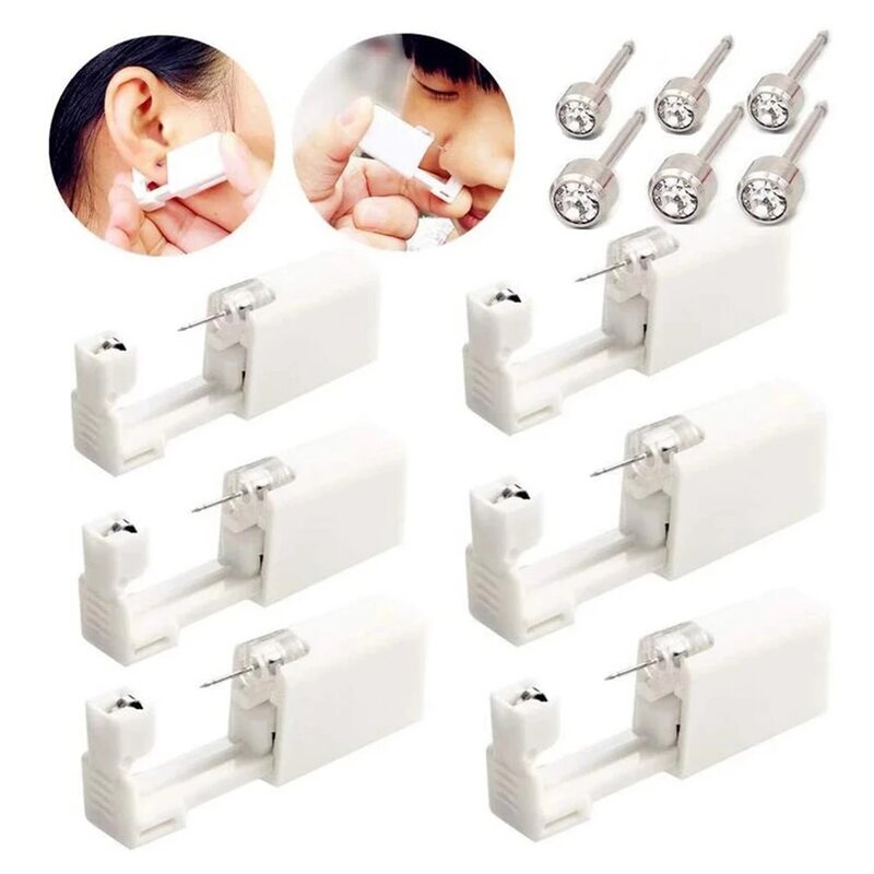 1-20Pcs Ear Piercing Gun Kit Disposable Disinfect Safety Earring Piercer Machine Studs Nose CLip Body Jewelry Piercing Tool Set