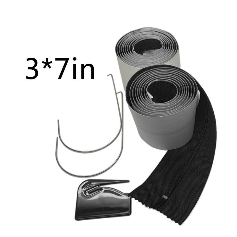 Heavy Duty Zipper Adhesive Zipper Fabric Glue Double-Side Indoor Outdoor Dust Barriers Peel & Stick Zipper 2-Pack