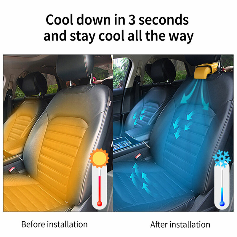 Ventilador de refrigeración para asiento trasero de coche, ventilador portátil para asientos de coche, 3 velocidades, ajustable, hoja de ventilación, USBRechargeable