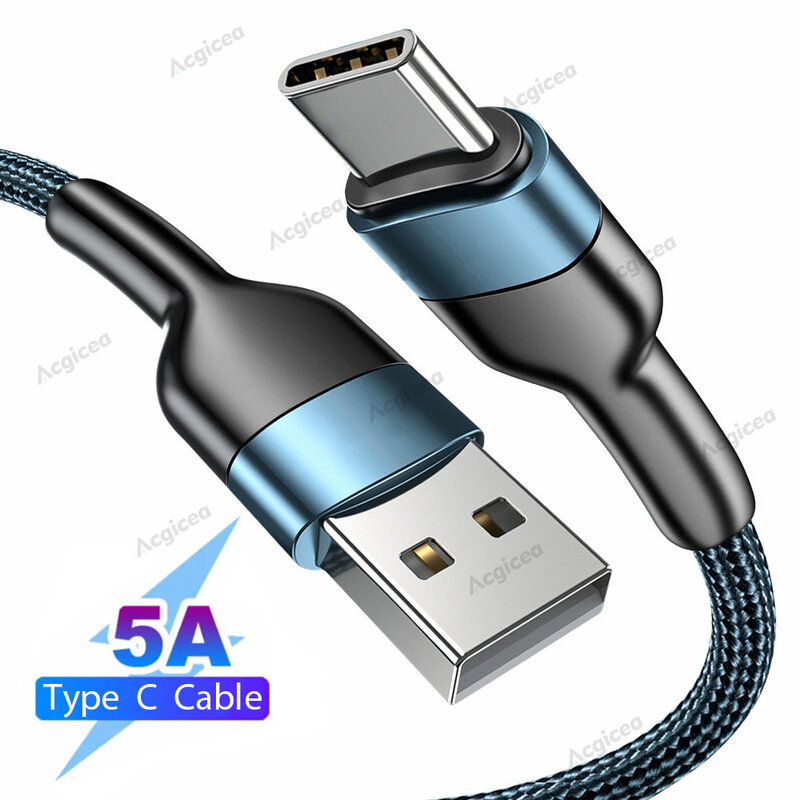Cable USB C 5A tipo C, Cable de datos de carga rápida QC 3.0 para iPhone 11 12 Pro Max Xiaomi Realme, Cable de carga para teléfono móvil, Cable tipo C