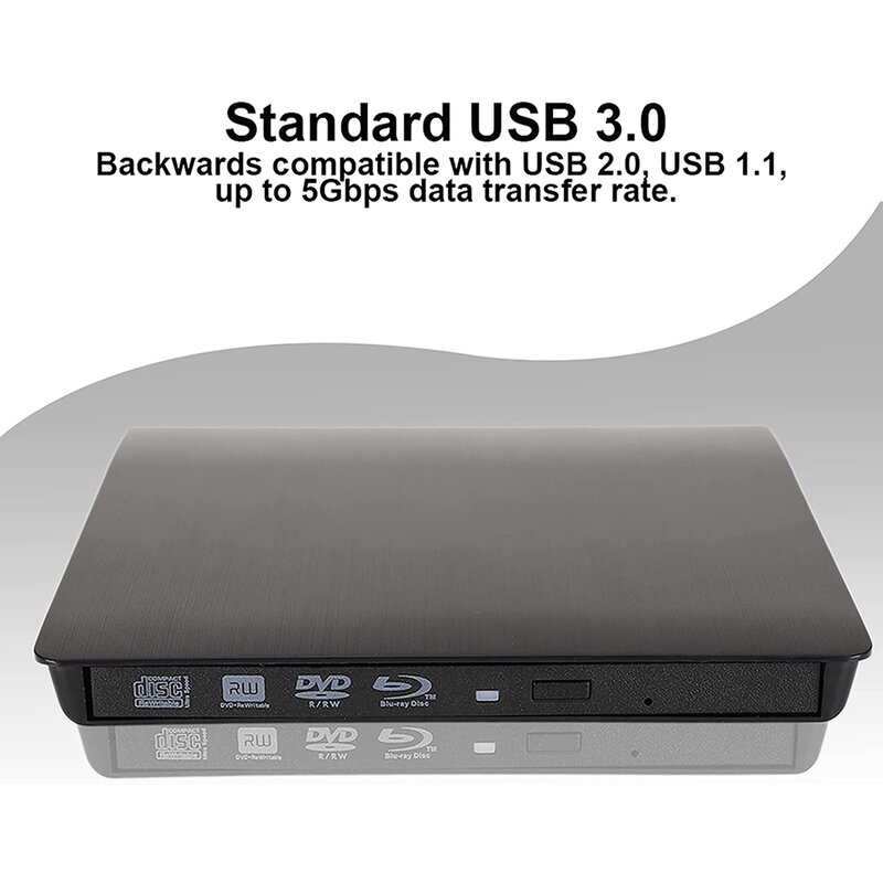 USB 3.0 DVD 드라이브 외장 광학 드라이브 인클로저, SATA to USB 외장 케이스, 드라이브 없는 노트북 노트북용, 12.7mm