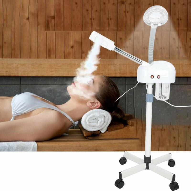 2 w 1 sauna do twarzy z 5X lampa powiększająca ozon Nano Ionic parownik do twarzy nawilżacz parownik mgła aromaterapeutyczna para wdychaj