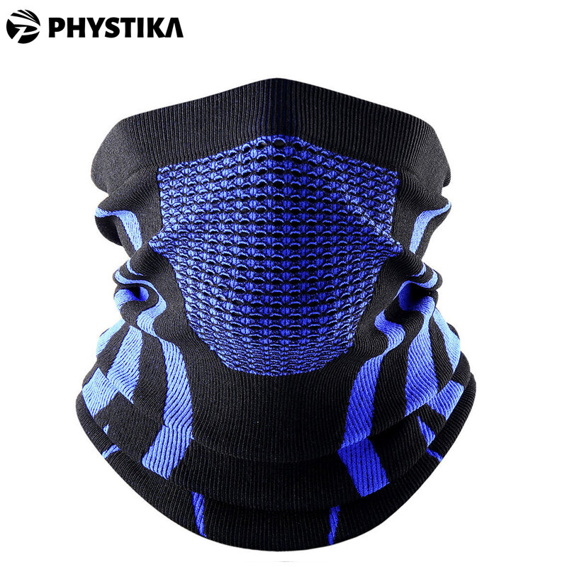 PHYSTIKA Bandanas หน้ากากขี่จักรยาน Headscarf กีฬากลางแจ้ง Mountaineering สกี Windproof ผ้าพันคอหนา