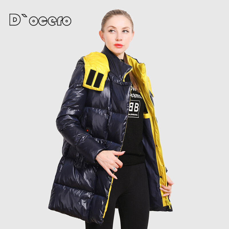 Ceprask 2022 nova jaqueta de inverno das mulheres de alta qualidade com capuz casaco moda feminina jaquetas inverno quente roupas casuais parkas outerwer