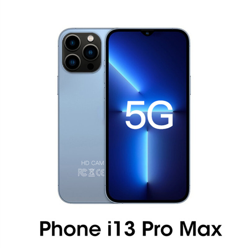 2022 جديد i13 برو ماكس هاتف ذكي 6.8 بوصة 16GB + 512GB 6000mAh 5G شبكة مقفلة أندرويد الهاتف الذكي الإصدار العالمي الهواتف المحمولة