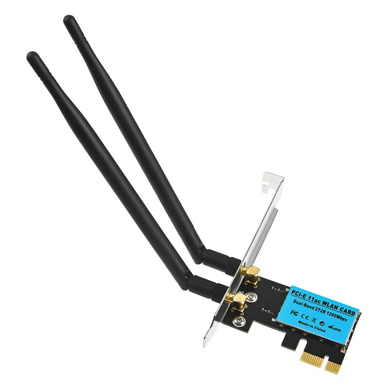 Tarjeta de red inalámbrica PCIe de doble banda, adaptador WiFi de 1200Mbps, 2,4G/5Ghz, para ordenador portátil