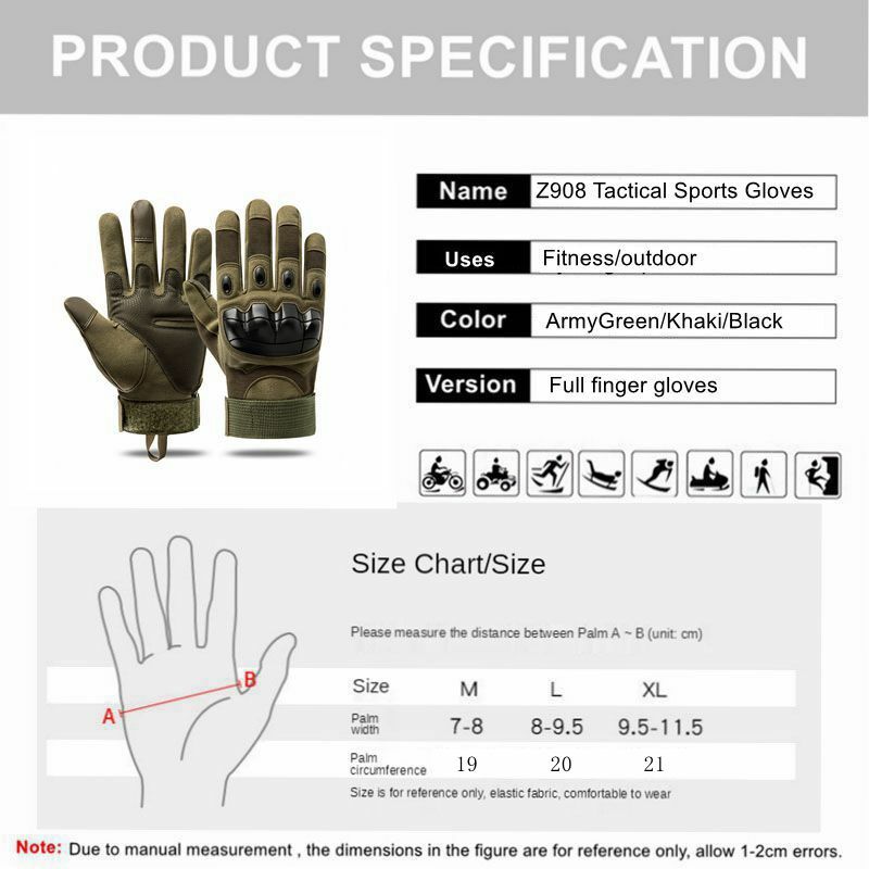 Tactical Gloves Protective Soft Shell Touch Screen Training Non Slip Military Fitness Outdoor Sports Motorcycle Cycling Gloves