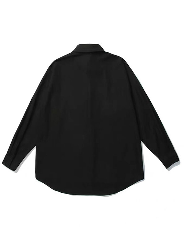 Женская рубашка с поясом и отложным воротником Goth, свободная Готическая рубашка в стиле Харадзюку, темная уличная одежда в стиле панк, 2019