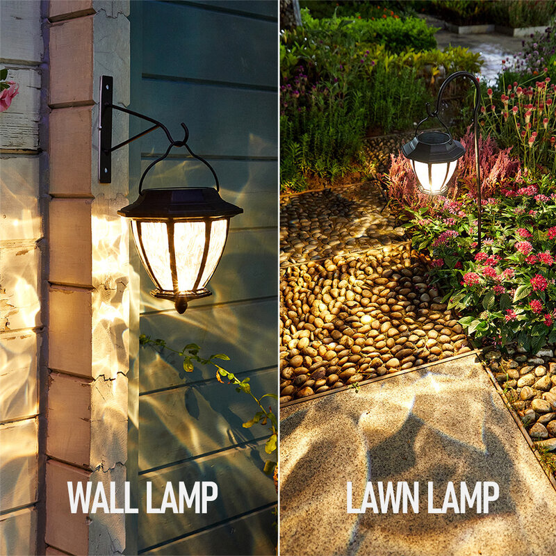 Water Wave Solar Led Wall Lights Outdoor Light Control Waterproof Garden Country House Yard Decoration Lawn Lamp Post Light