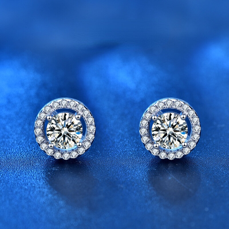 Винтажные Женские Круглые бриллианты 0, 5 карат муассанит ювелирные изделия для помолвки