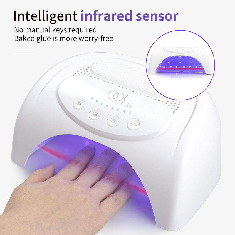 48W UV Nail Dryer For Manicure 30LED Fast Curing Gel Nail 4 Timer Setting Nail Lamp With Hand Pillow Salon Use Nail Art Tools