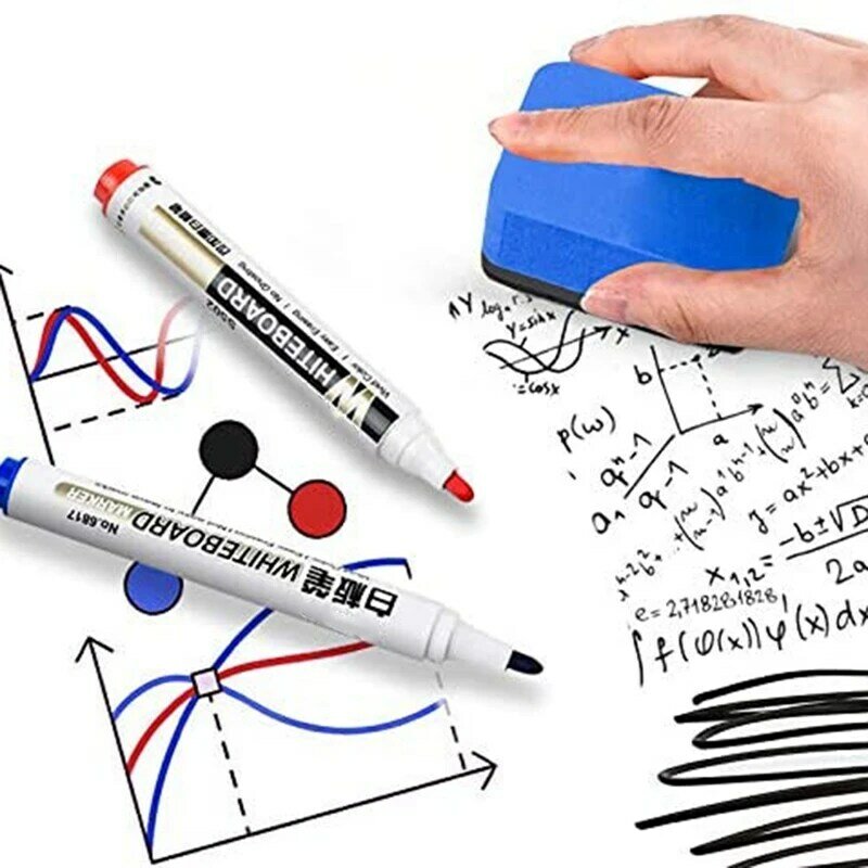 Łatwe wymazywanie gumki, 36 szt. Tablica magnetyczna gumka tablica gumka łatwe wymazywanie r dla biura w klasie i domu (niebieski)