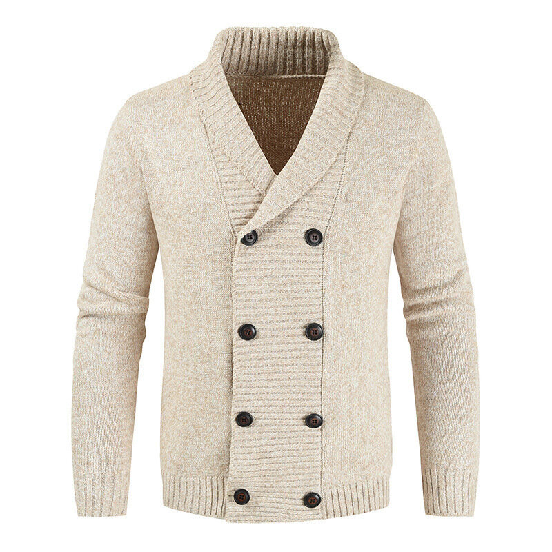 Suéter de primavera y otoño para hombre, cárdigan de doble botonadura, informal, juvenil, para exteriores, nueva moda