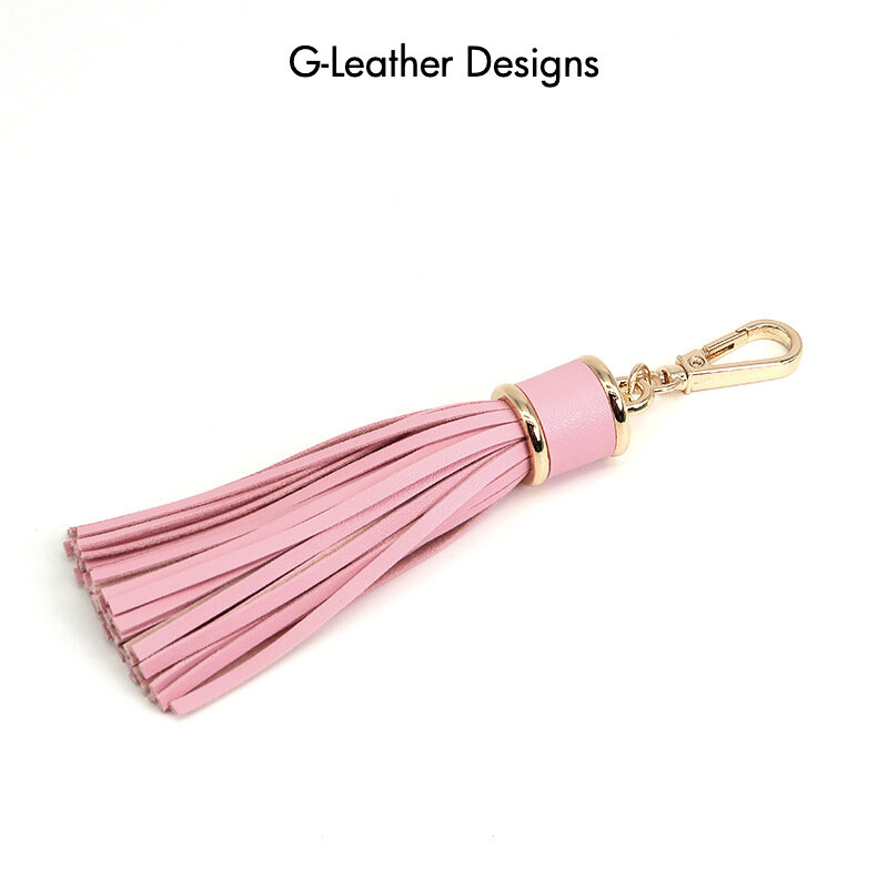 Colorful Long PU Leather Tassel Key Chain Ring Fringe Decoration Bag Purse Charm Gift for Her with Gold Silver Black Gun Metal