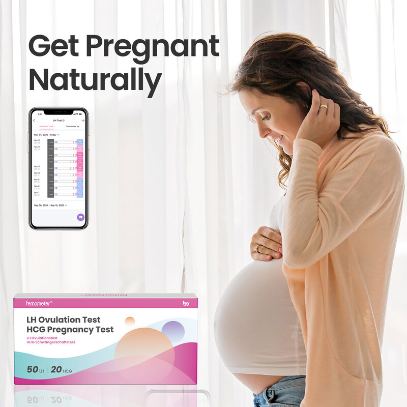 Femomètre 50 + 20 pièces/ensemble, bandelettes de Test LH, Kit Combo papier d'ovulation pour femmes, précision supérieure à 99%, indicateur de fertilité sensible