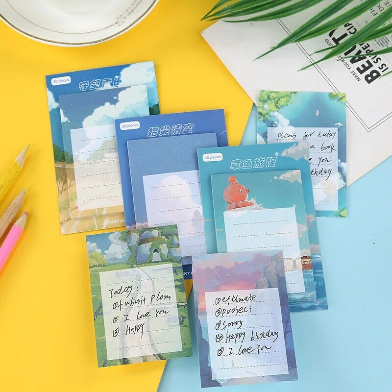 Korean Creative Message Memo Pad Paper Wholesale Exquisite Cute Cartoon Sticky Note Notesnb Stationary School Office Accessories