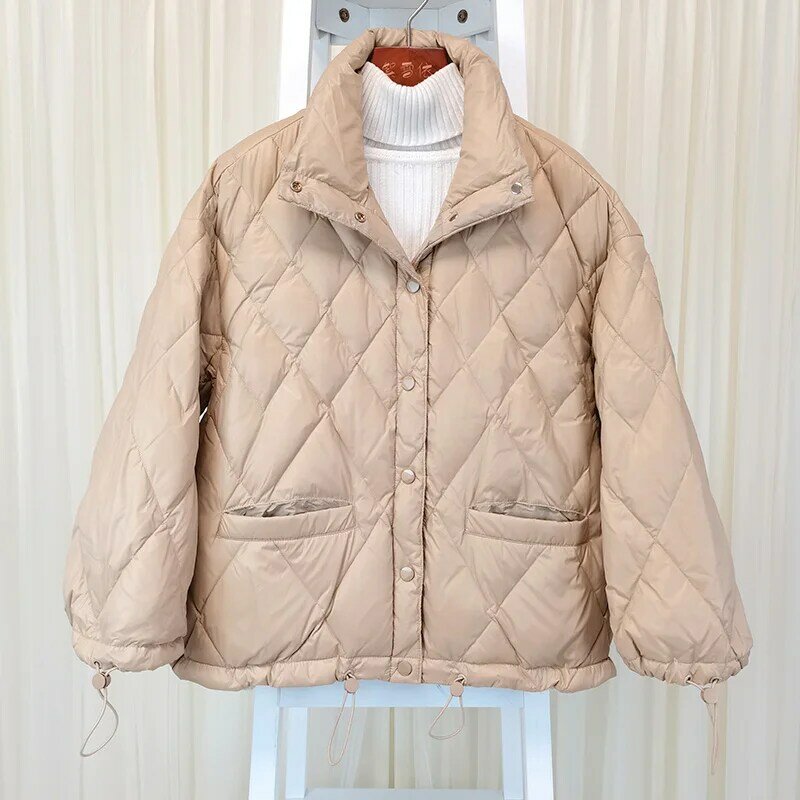 너구리 다운 재킷 캐주얼 스타일 파카 아웃웨어 여성용, 신제품, 가을 겨울