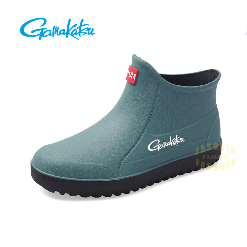 Gamakatsu-zapatos de pesca impermeables para hombre, calzado de senderismo antideslizante para exteriores, Botas de lluvia de pesca, zapatos de trabajo de jardín duraderos