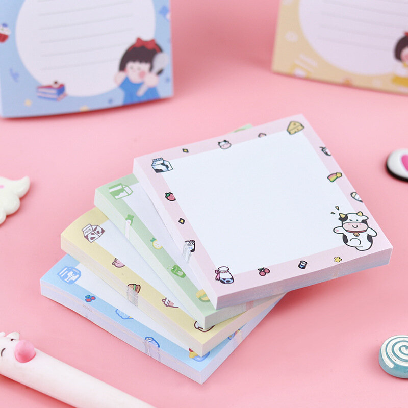 Corea il nuovo cartone animato ragazza carina piccola griglia fresca note adesive etichetta per studenti adesivo piano messaggio Memo Pad forniture scolastiche per ufficio