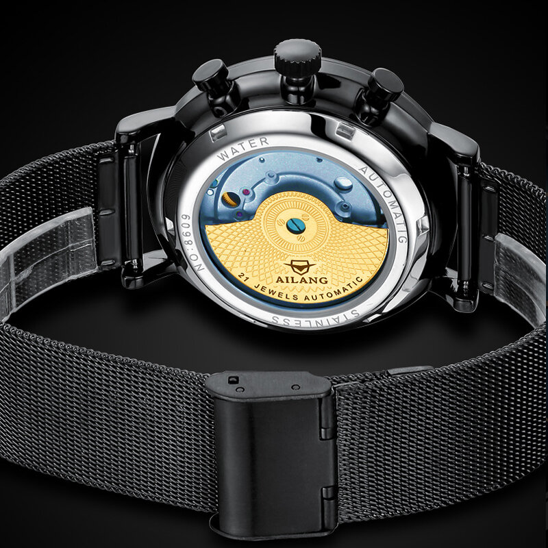 Orologio meccanico di lusso superiore orologio subacqueo automatico multifunzione da uomo con data automatica fasi lunari