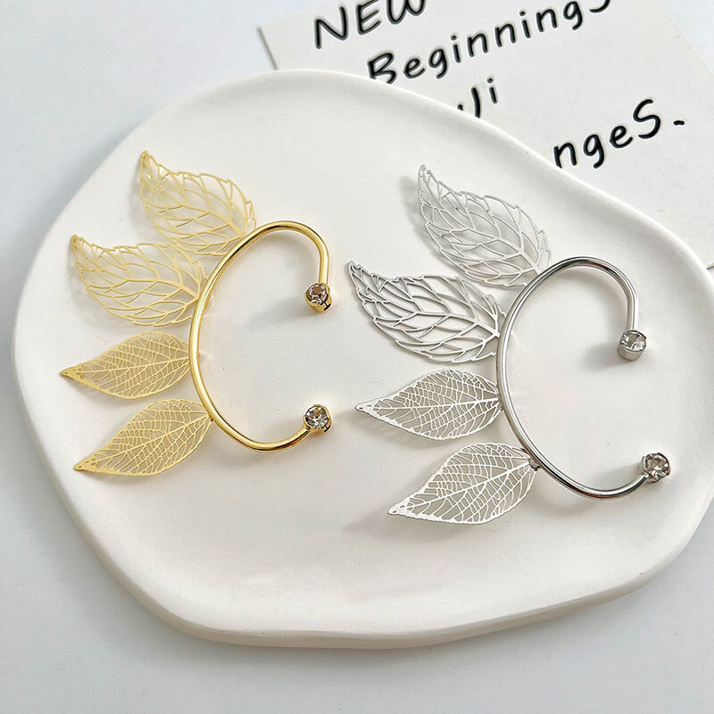Trendy Hollow Leaf Clip Earrings for Women Vintage Elegant Ear Cuff Leaves No Piercing Earrings Wedding Jewelry Gifts Wholesale