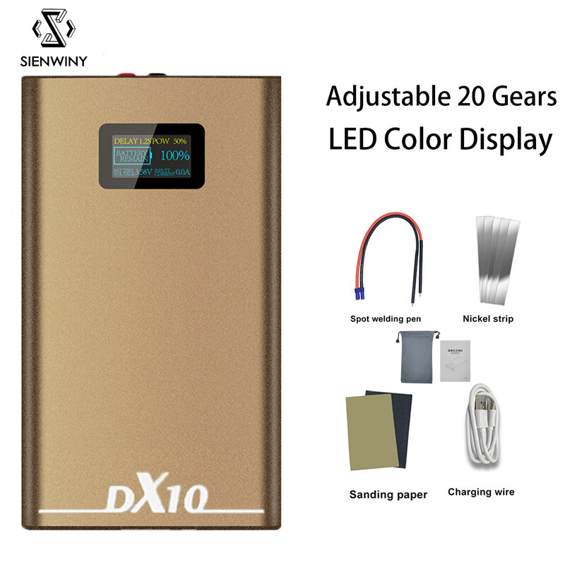 Mini Machine à souder par points DX10, affichage OLED, 1-100 vitesses, soudage par points réglable pour batterie 18650, 10600mAh
