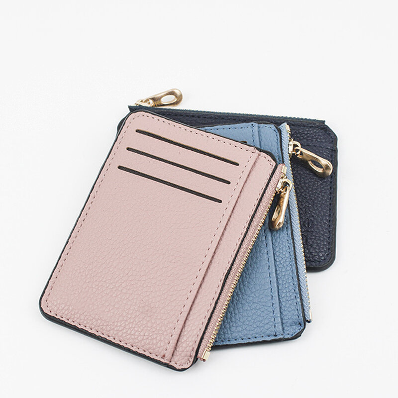 Men's Card Wallet Short Matte Leather Retro Multi-card Frosted Fabric Card Holder Money Minimalist Purse Ultra-thin Card Holder