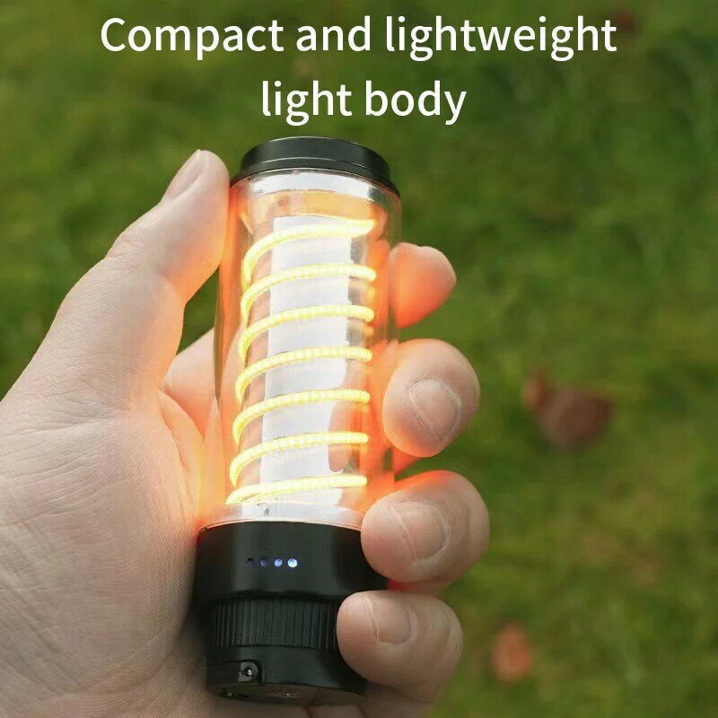Outdoor Camping Light LED Rechargeable Flashlights With Stepless Dimming Waterproof Portable Flashlight Multi-function Camp Ligh