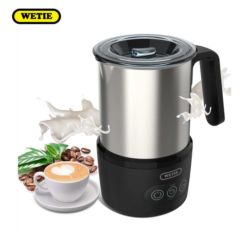 WETIE WTM01-Espumador de leche 5 en 1, vaporizador de leche eléctrico, Espumador de leche fría de 120V y 400ml, calentador de leche aireante para café Latte