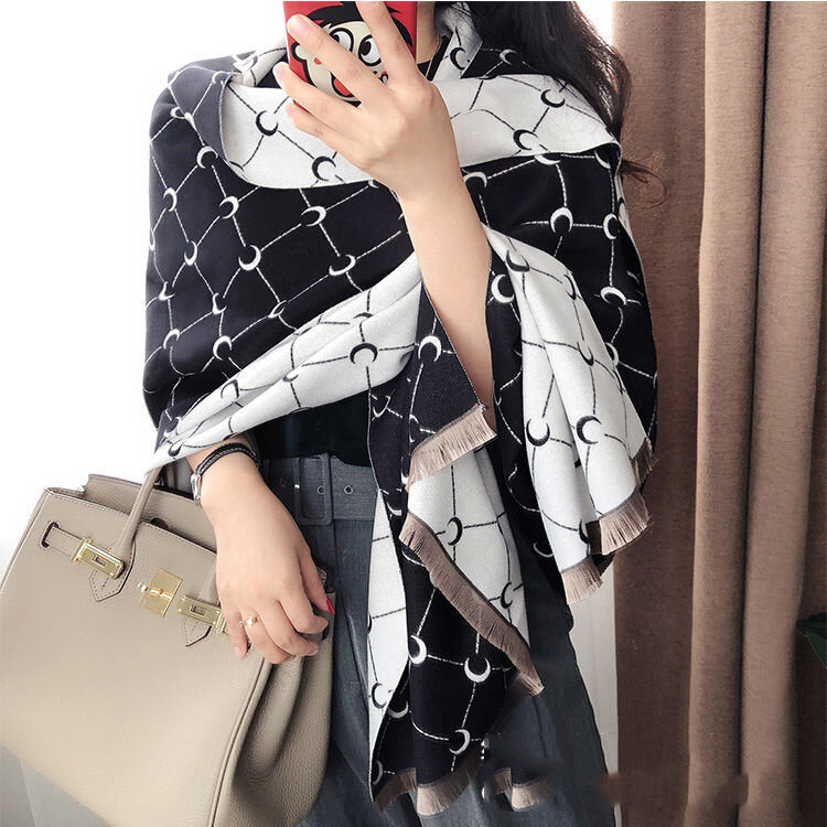 2022 New Winter Scarf Women Luxury Cashmere Female Scarf Men Double-sided Color Hot Neck Warmer Thick Soft Large Scarves Tassel