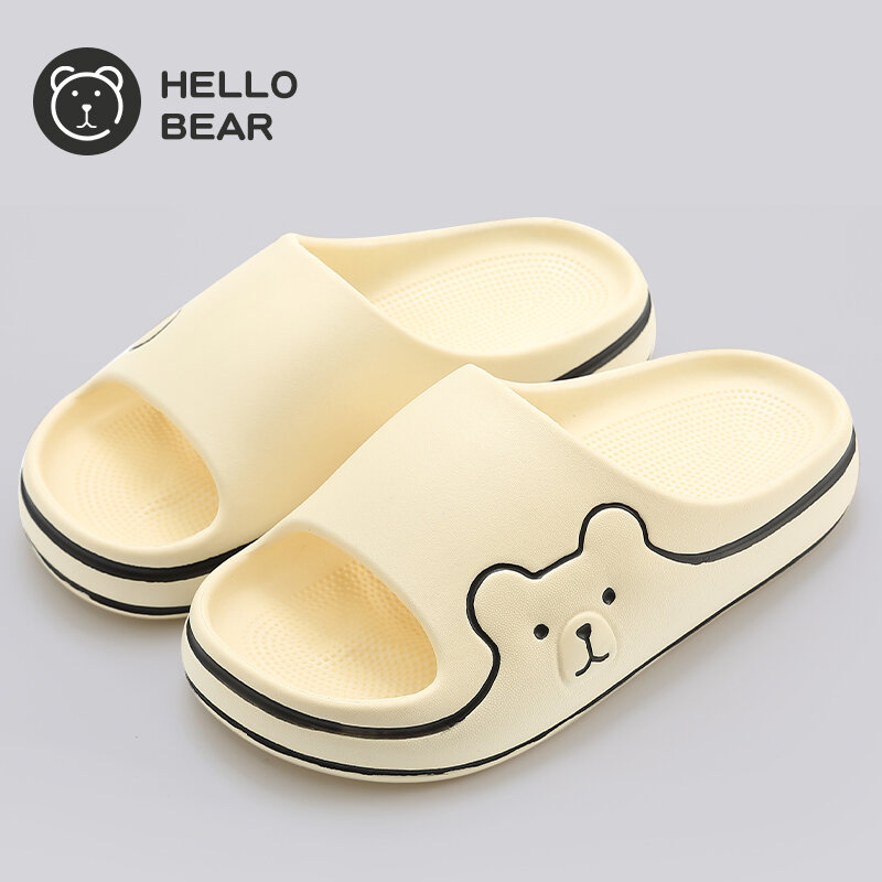 Cartoon Bear Women Summer Slippers Cute Animal Flip Flops Indoor Slippers Home Slipper Soft Thick Bottom Non-slip Sole Shoes