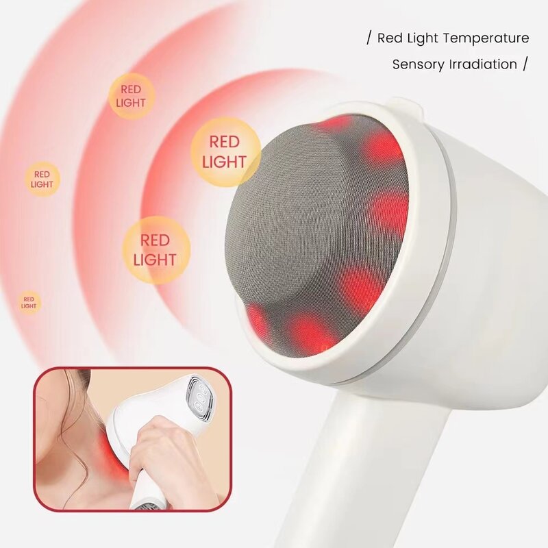 Elektrische Trillingen Stimulator Voor Lichaam Rood Licht Nek Been Massageador Deep Tissue Massage Gun Fitness Spier Relax Slim Massagem