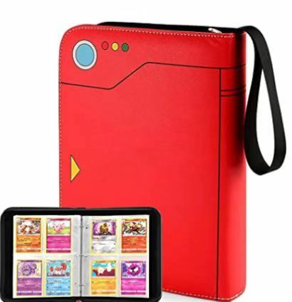 Tarjetero de Pokémon para niños, bolsa de almacenamiento de tarjetas de juego de alta capacidad de 400 piezas, 4 rejillas, 50 páginas, juguetes para niños, carpeta de colección de tarjetas, regalos
