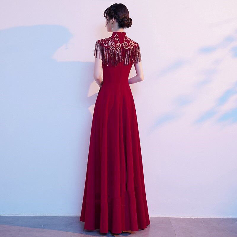 Women's Toast Clothes Bride 2022 Long Sryle New Spring/Summer Cheongsam Elegant Temperament Skirt