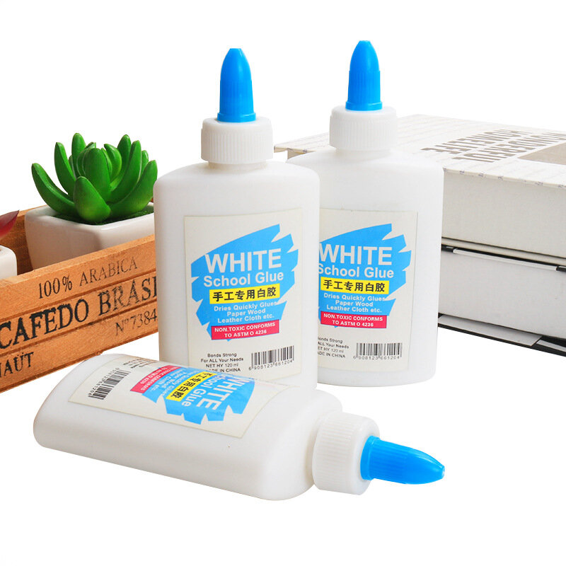 Pegamento blanco de látex de 120ml, adhesivo de baquelita para guardería, arte artesanal, papelería de oficina, látex blanco, se puede lavar a mano