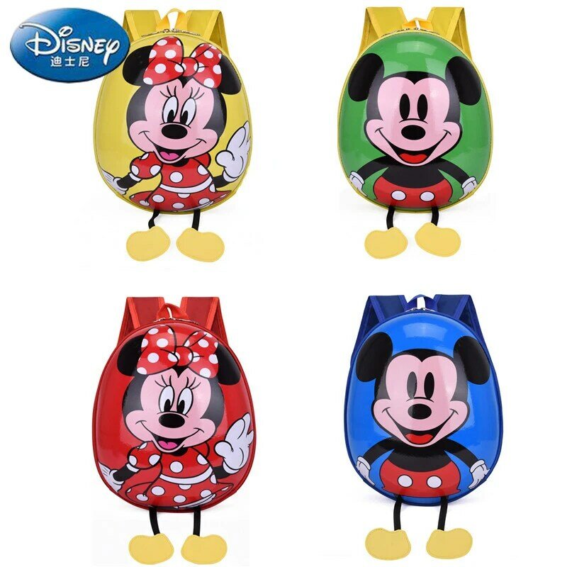 Disney novas mochilas das crianças dos desenhos animados mochila mickey mouse jardim de infância mochilas sacos de forma ovo meninas meninos presentes de natal
