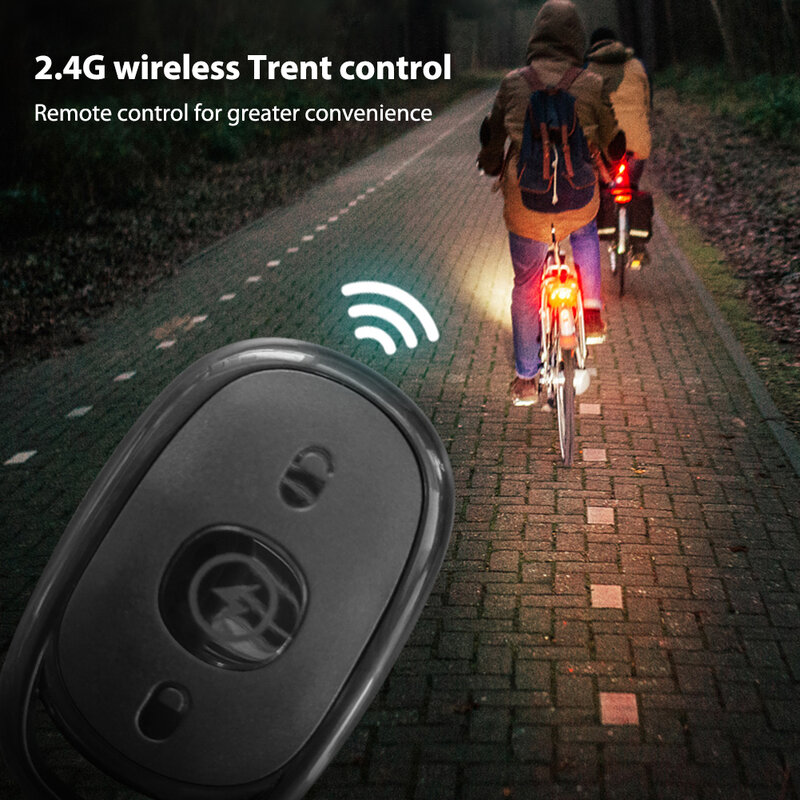 Luz trasera intermitente impermeable para motocicleta, 7 colores, modelo de luz de bicicleta con Control remoto de 2,4G, lámpara de advertencia para coche
