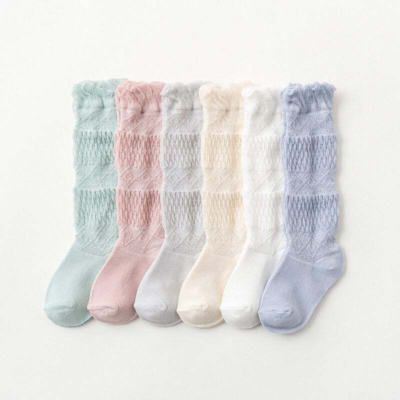 Baby Girl odzież odzież Mesh bawełniane skarpetki podkolanówki dla malucha niemowlę noworodek 0-1-3 lata lato