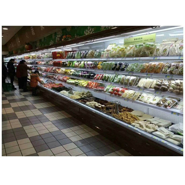 Supermarket Stand Refrigeration Equipment Meat Vegetable Chiller Refrigeration Display Cooler Equipment Refrigerating For Food