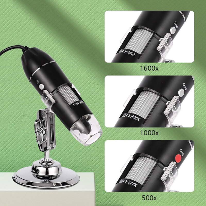 Microscopio Digital con cámara 3 en 1, microscopio electrónico portátil con USB tipo C para soldadura, lupa LED para reparación de teléfonos móviles, 1600X