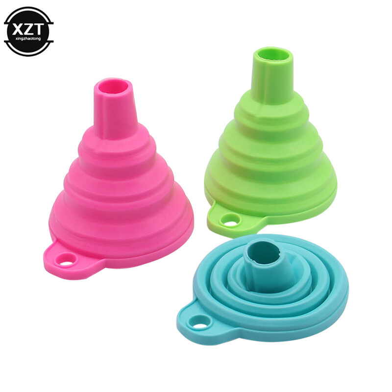 1Pc Food-Grade Folding Silicone Funnel Foldable Funnel Mini Silicone Collapsible Portable Funnel Kitchen Tools Kitchen Accessory