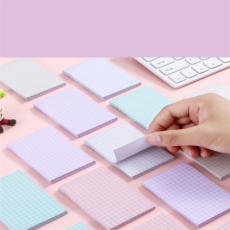 100 Vellen Grid Kleverige Briefpapier Notepad Bookmark Sticky Notes Notebook Memo Pad Student Kantoorbenodigdheden