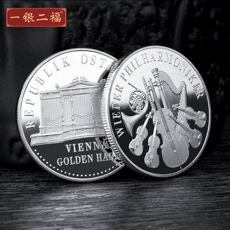 Austriacka pamiątkowa moneta 2015 wiedeńska orkiestra symfoniczna złoty Medal pamiątkowy Medal złota moneta kolekcje Home Decoration