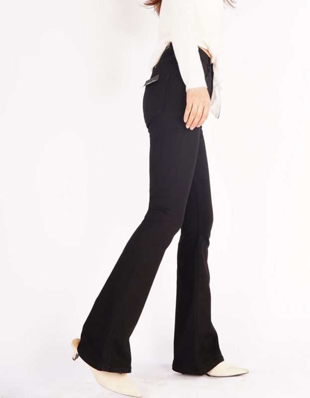 2022 moda klasyczny modny luksusowy Design wczesna wiosna wysokiej talii własnej uprawy róg spodnie dżinsowe dziewczyna