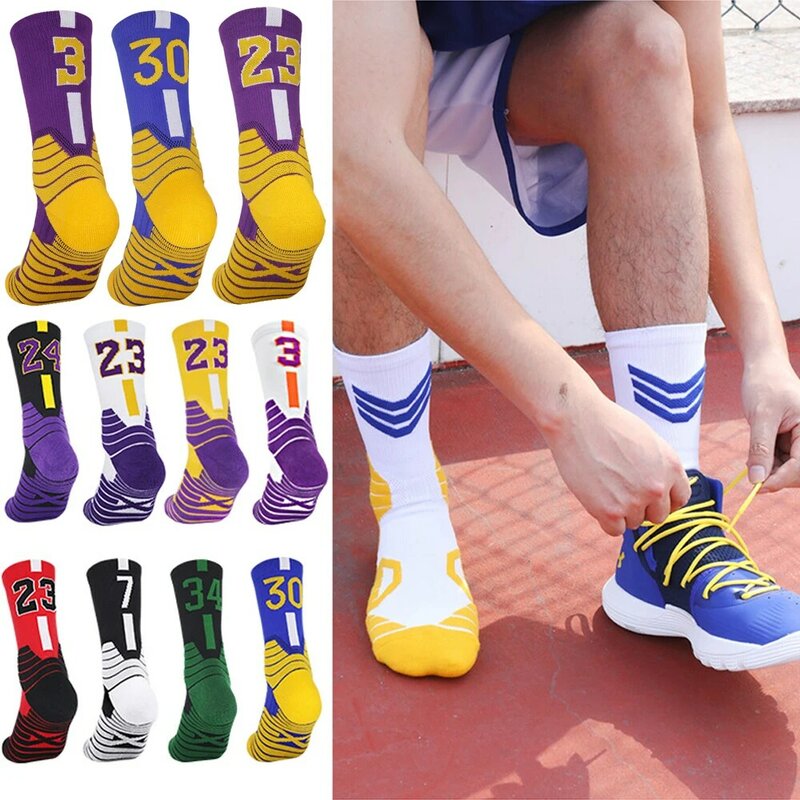 Профессиональные баскетбольные носки средней длины, полотенце для взрослых и детей, практичные спортивные защитные Элитные цифровые носки...