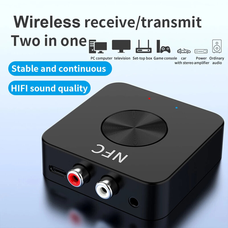 BT21 Bluetooth-Compatible Receiver Transmitter RCA AUX Audio Jack Adapter Music Wireless Speaker HiFi Connector for TV Laptop PC