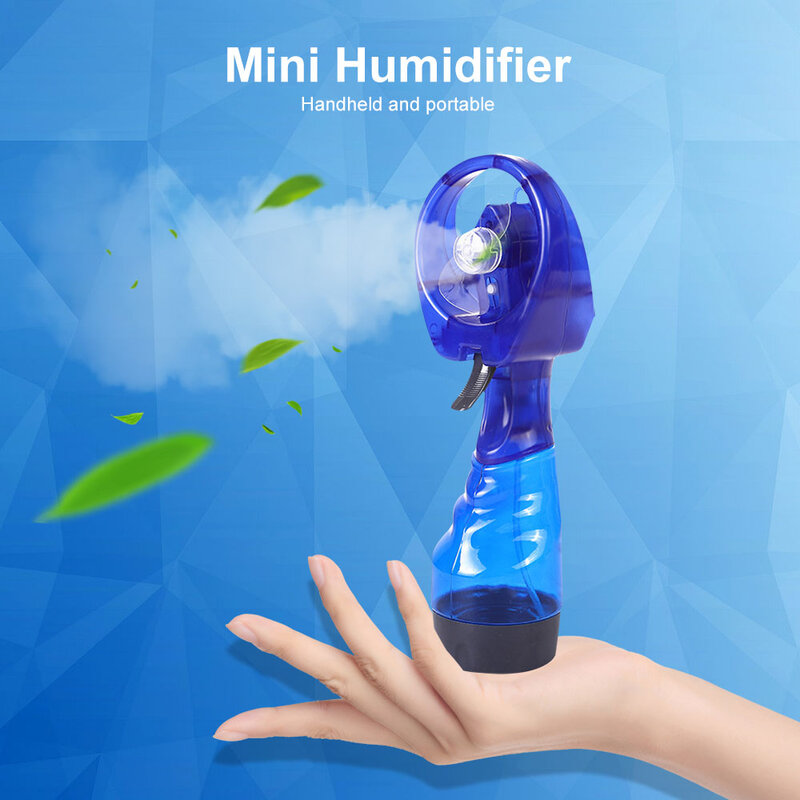 Портативный мини-вентилятор с распылителем воды, Настольный увлажнитель с распылителем, с мультяшным рисунком, вместительное хранилище для воды