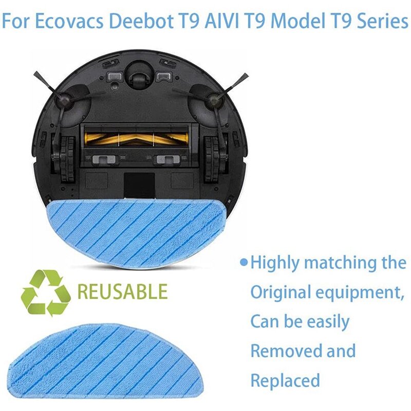 掃除機用の洗える布製パッド,ecovacs deebot t8 t9 aivi t9シリーズ用のスペアパーツ,20個