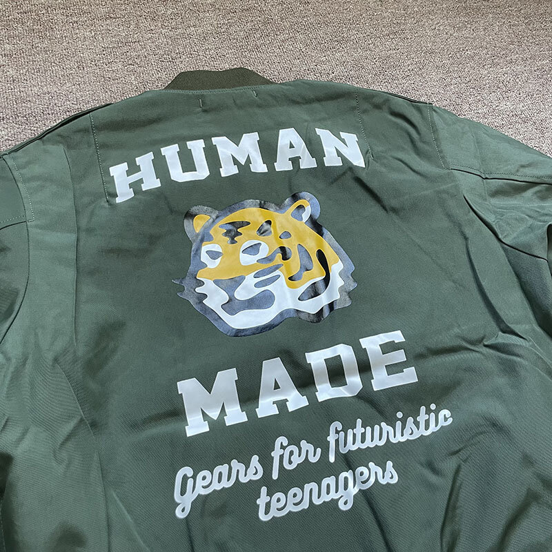 Jaket Buatan Manusia Jalan Tinggi Kebesaran Cetak Kepala Harimau Pria Wanita 1:1 Buatan Manusia Jaket Bomber